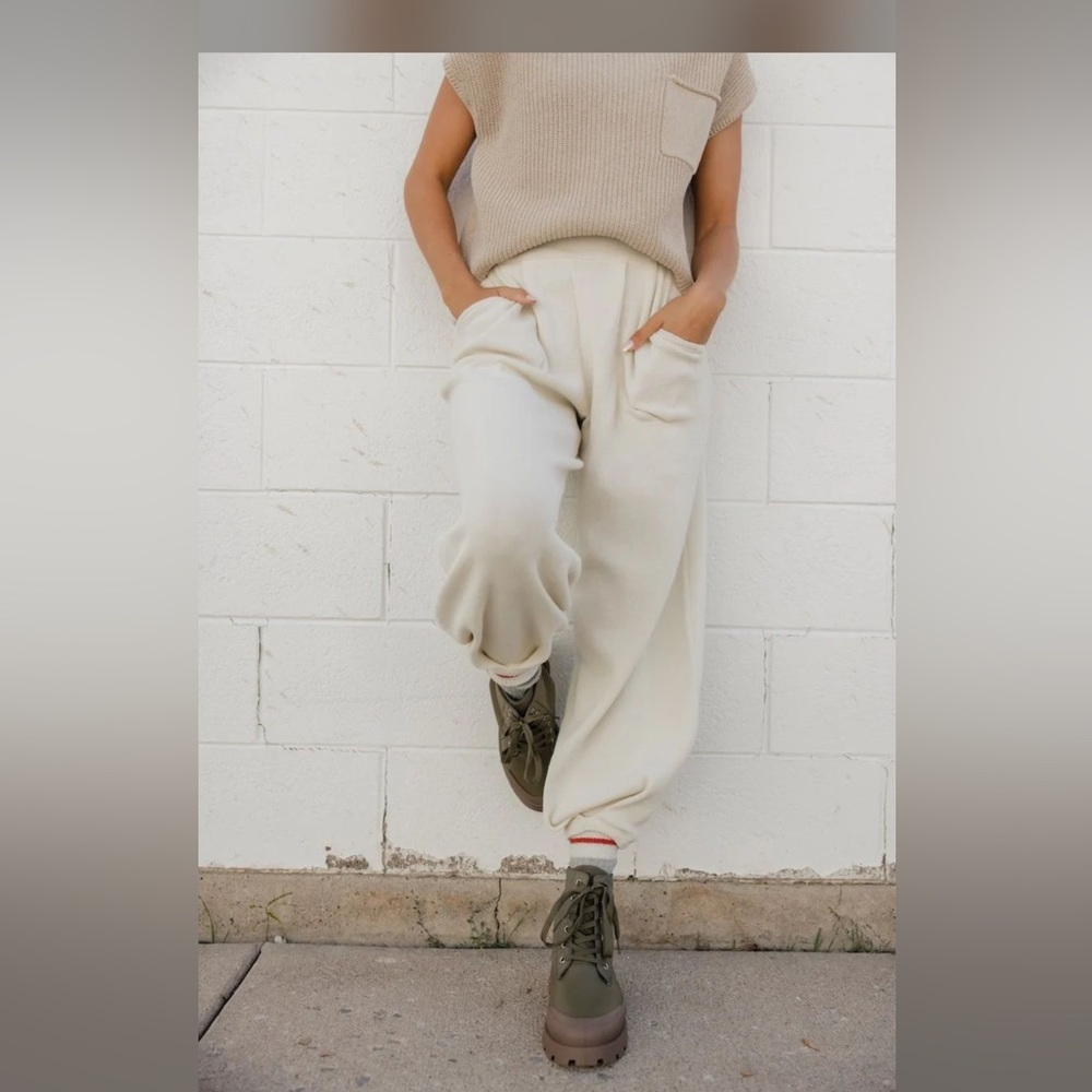 Free People Size XL Freya Pant Ivory